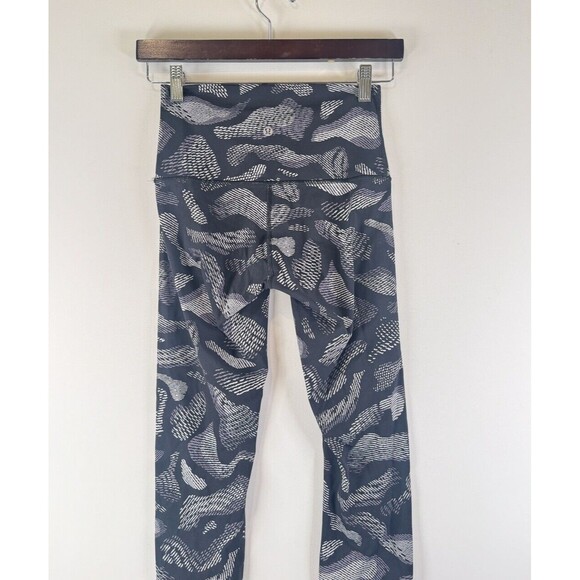 Lululemon Womens Leggings Warp Ice Grey Black Wunder Under Pant Pull On Size 6 - Picture 9 of 10